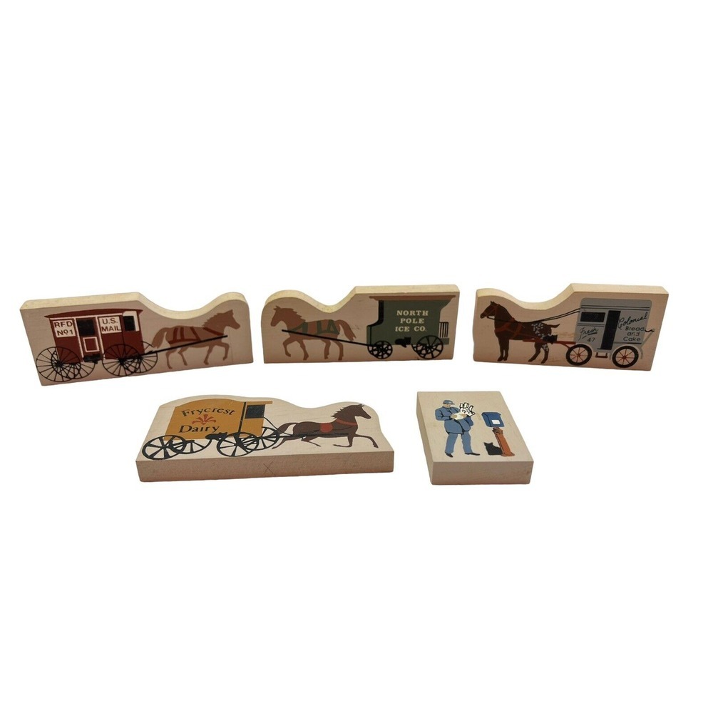 Lot of‎ 5 Cat's Meow Horse Drawn Carriages & Mailman